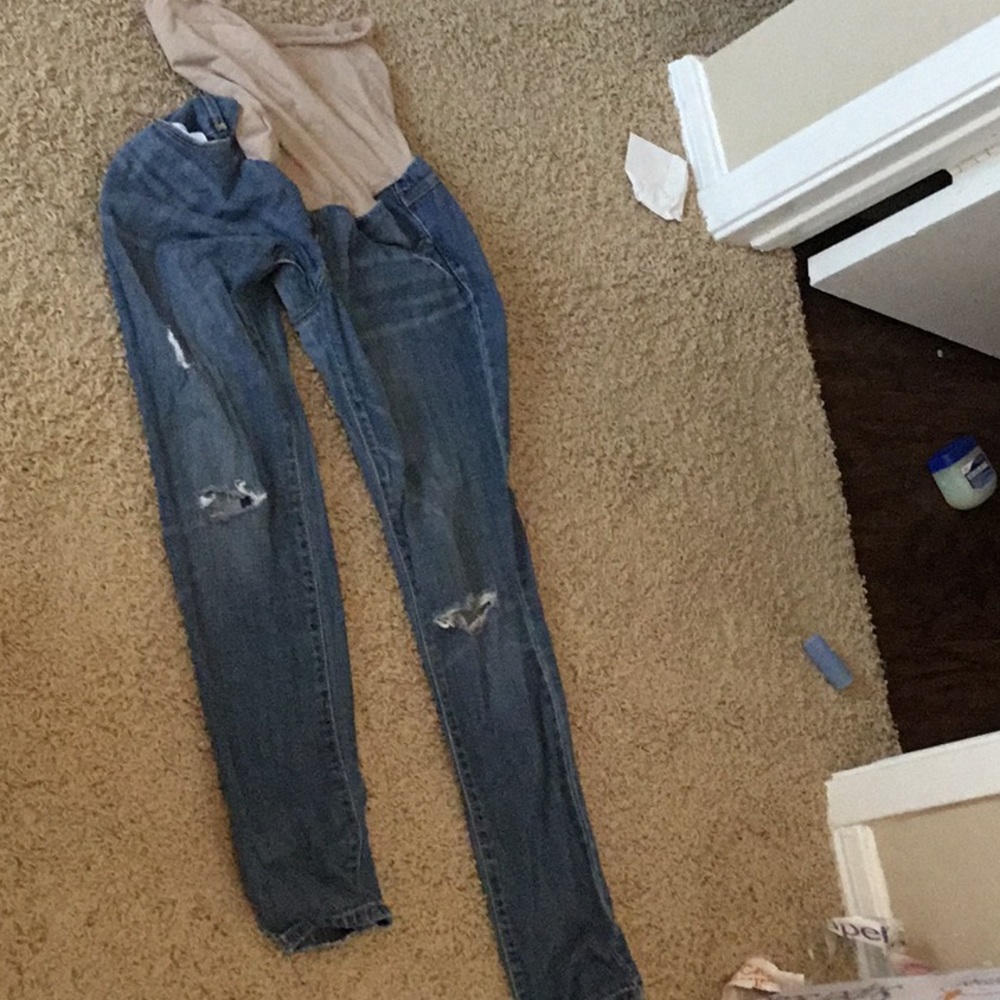 Indigo blue small maternity jeans